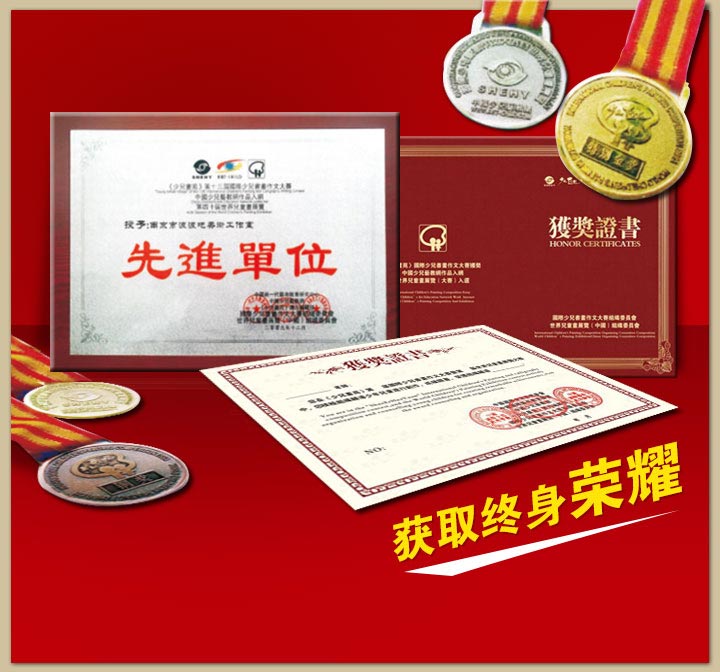 参赛者均有证书，铜奖以上办法奖牌